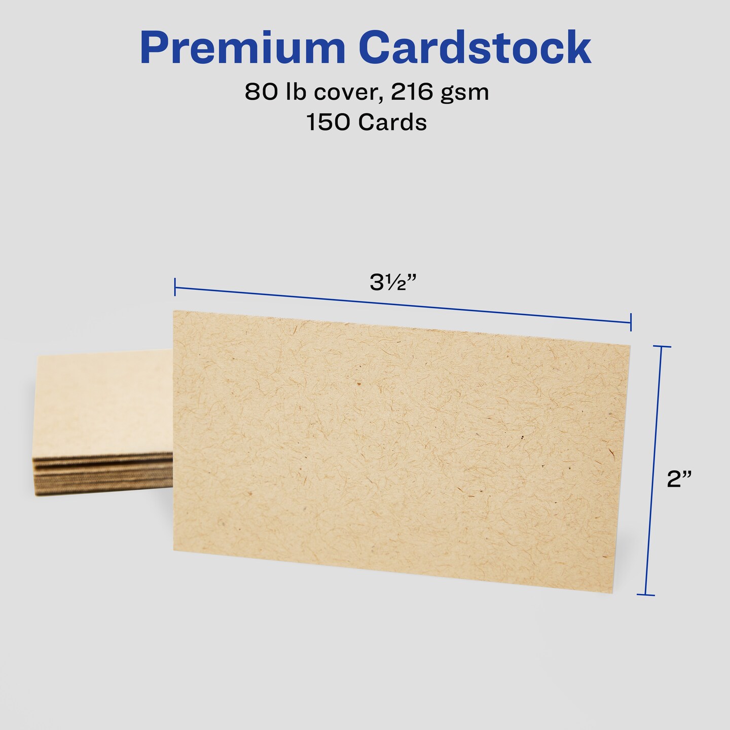 Avery Kraft Brown Business Cards with Sure Feed Technology, 2&#x22; x 3.5&#x22;, Laser/Inkjet, 150 Printable Business Cards, Also Great for Appointment Cards and Loyalty Cards (28311)