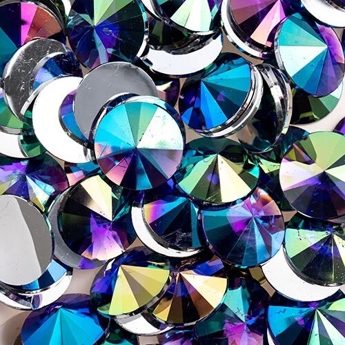 John Bead Rivoli Acrylic Flat Back Rhinestones, 200pcs