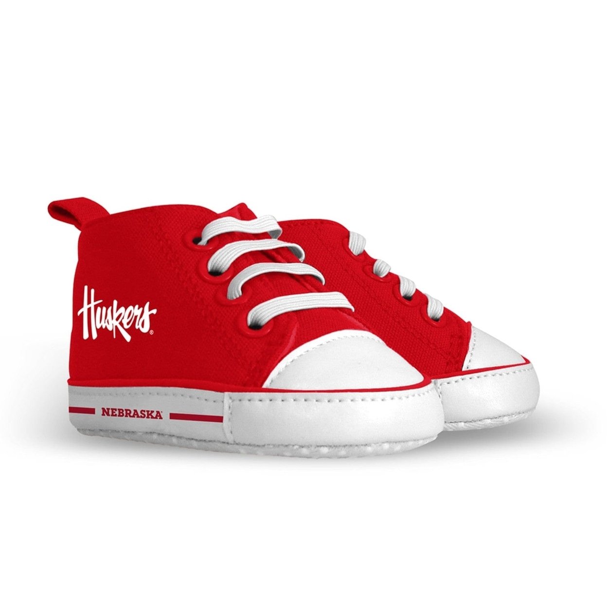 Nebraska Cornhuskers Baby Shoes Unisex High Top Pre-Walkers Soft Fabric Grippers