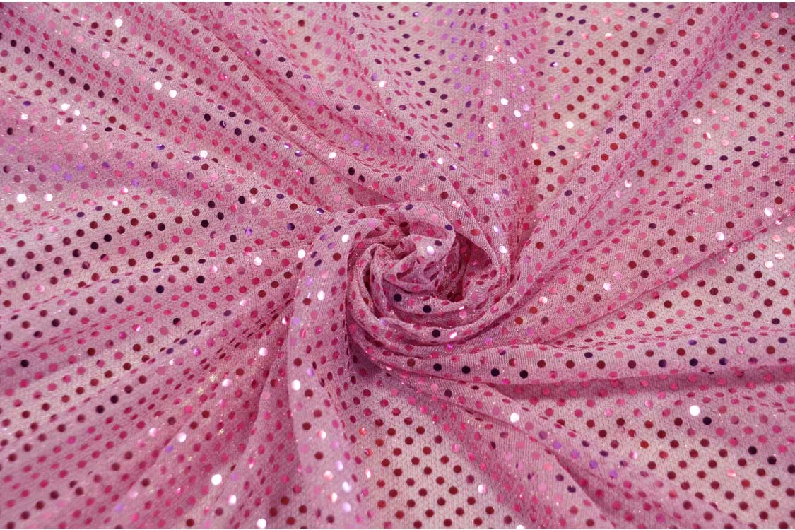 1 Yard Confetti Dot Sequins Fabric with 3mm Metallic Shine for Costumes and Decor