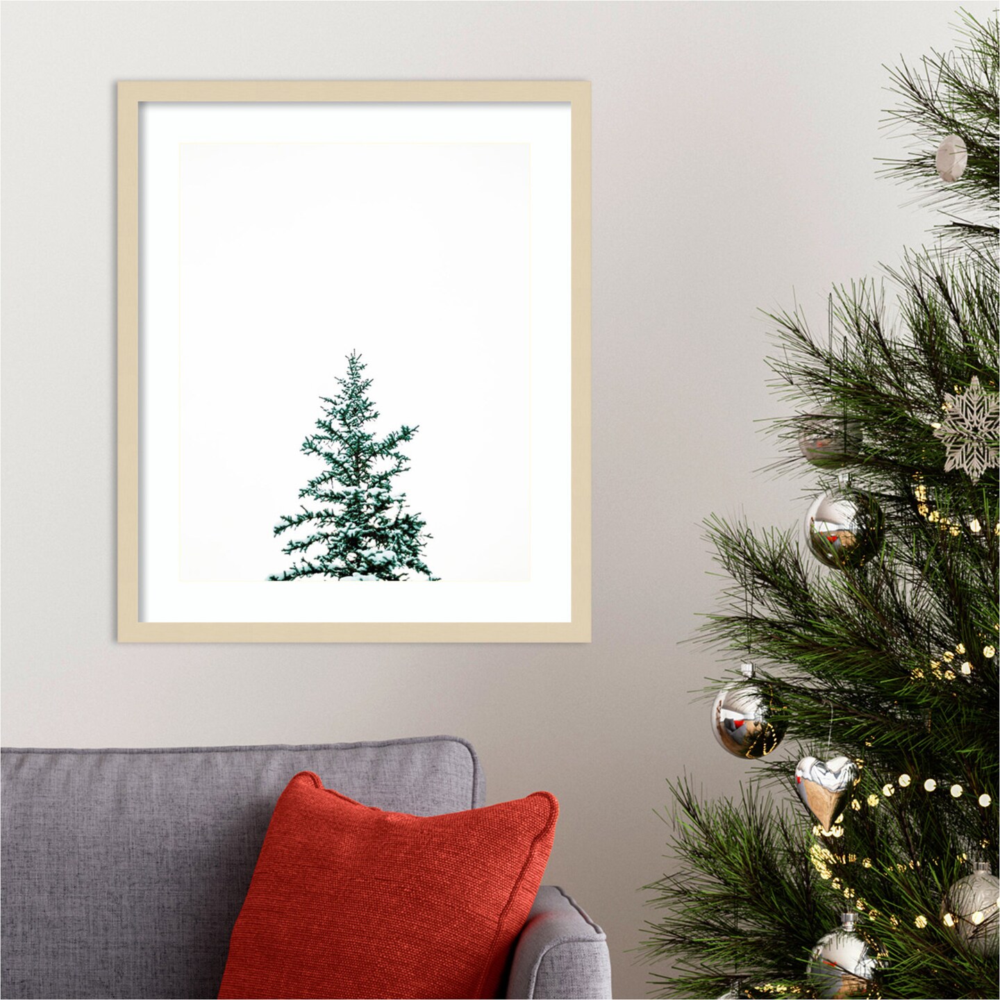 Winter Trees V by Justine Milton Wood Framed Wall Art Print