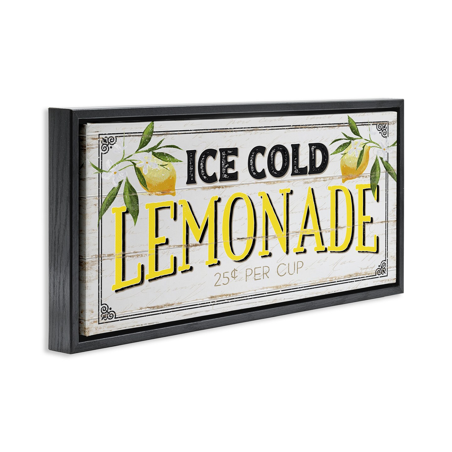 Stupell Industries Vintage Lemonade Stand Sign Framed Floater Canvas Wall Art