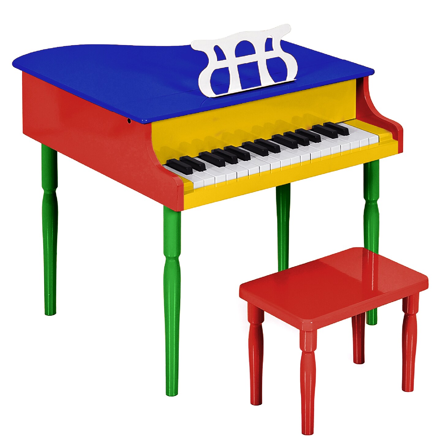 Best Choice Products Kids Classic 30-Key Mini Piano w/ Lid, Bench, Folding Music Rack, Song Book, Stickers
