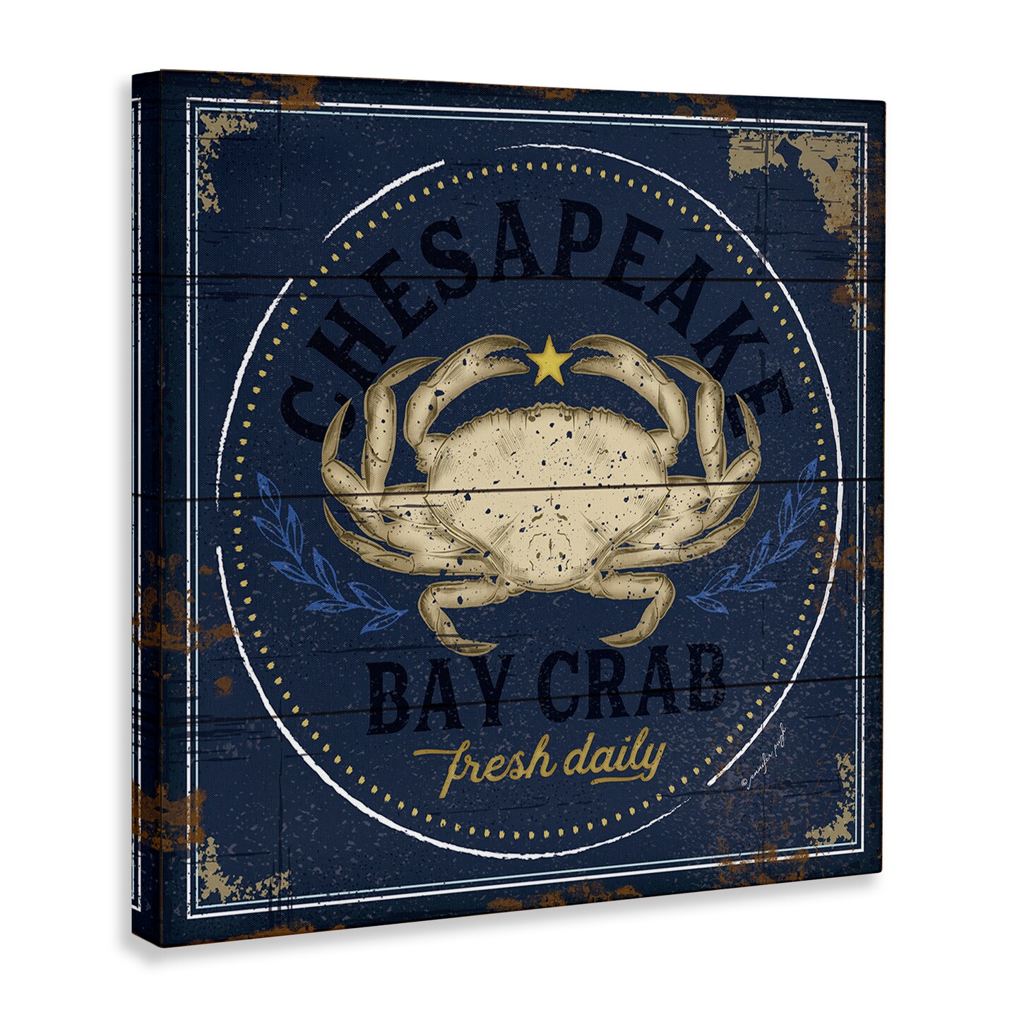 Stupell Industries Vintage Chesapeake Bay Crab Canvas Wall Art