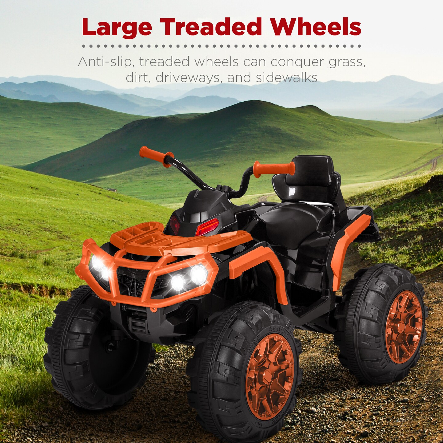 Best Choice Products 12V Kids Ride-On ATV Quad w/ Bluetooth, 3.7mph Max, Treaded Tires, LED Lights, Radio