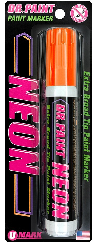 U-Mark Dr. Paint Neon Extra Broad Tip Paint Marker Carded