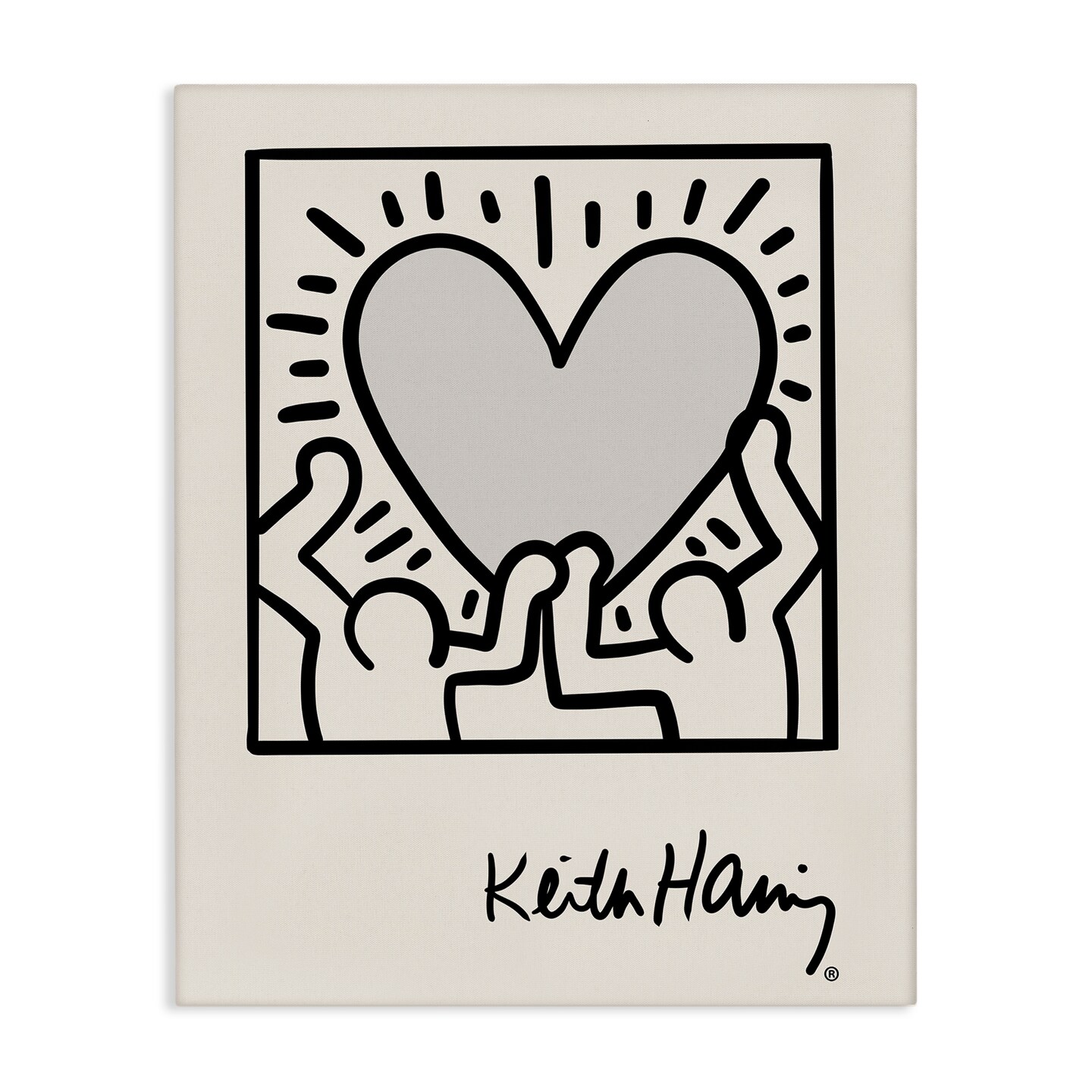 Stupell Industries Classic Heart Symbol Keith Haring Canvas Wall Art