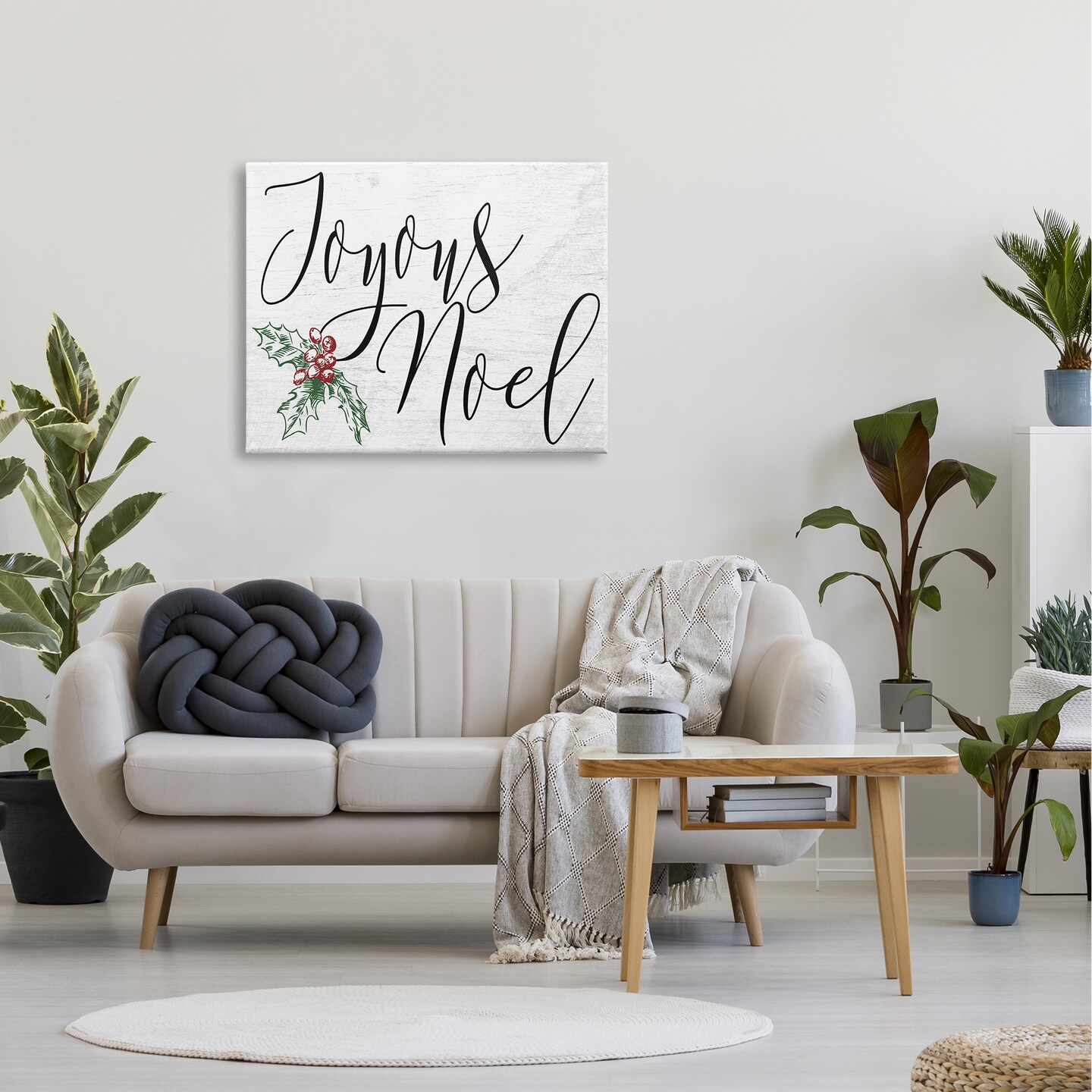 Stupell Industries Joyous Noel Christmas Botanicals Canvas Wall Art