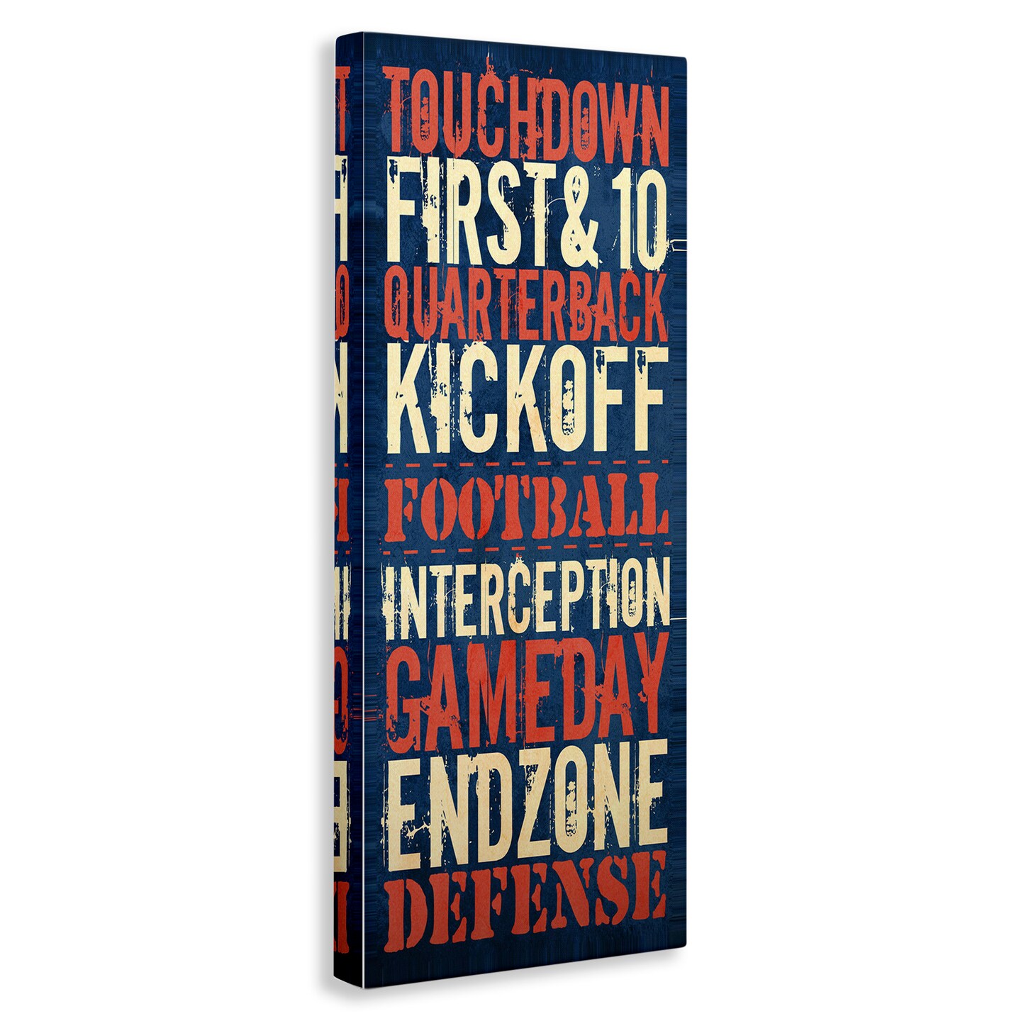Stupell Industries Rustic Football Phrases Canvas Wall Art