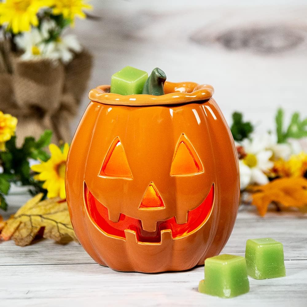 Wax Melt Warmer, Wax Warmer for Scented Wax Melts - Halloween Collection Jack O' Lantern - Candle Wax Melter for Fragrance Cubes, Tarts
