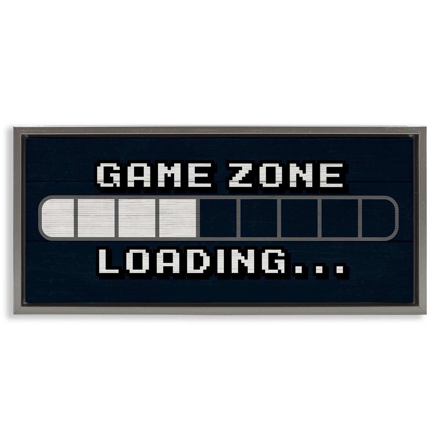 Stupell Industries Game Zone Loading Pixels Framed Floater Canvas Wall Art