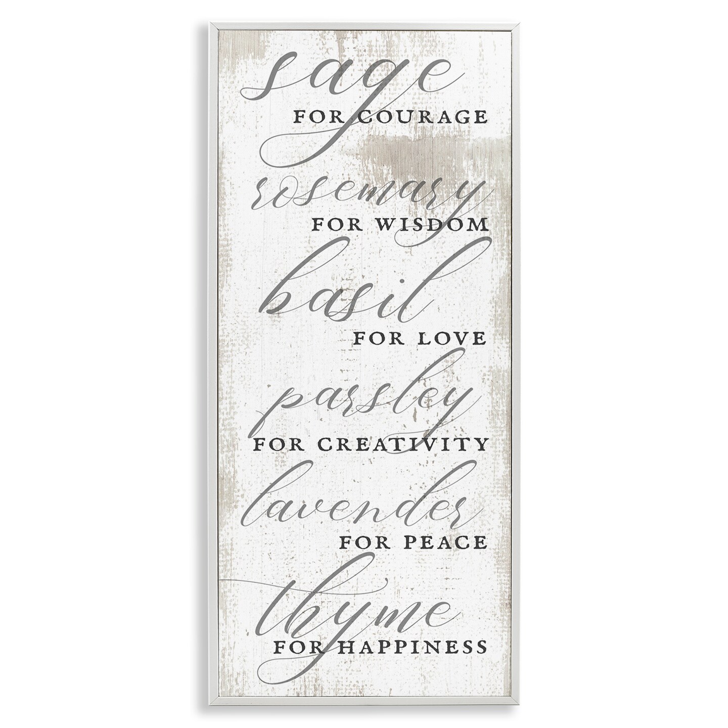Stupell Industries Sage Basil Thyme Sentimental Phrases Framed Giclee Art