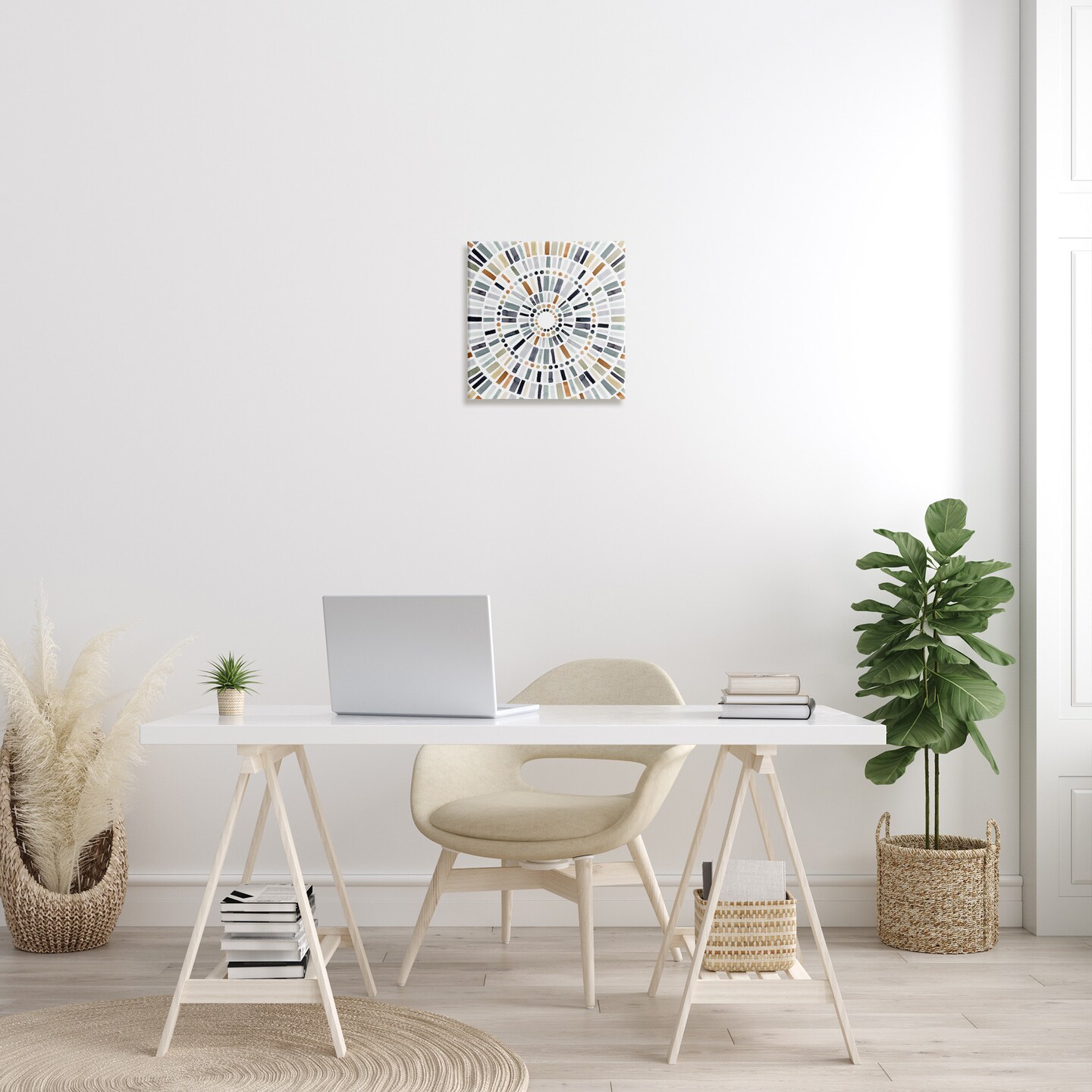 Stupell Industries Abstract Rustic Mosaic Circle Canvas Wall Art