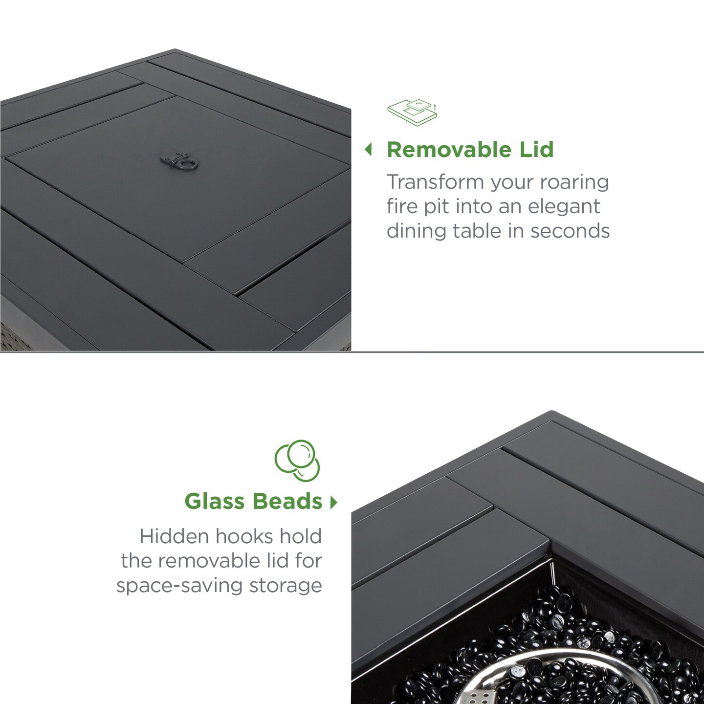 Best Choice Products 28in Propane Gas Fire Pit Table 50,000 BTU Outdoor Wicker w/ Glass Beads, Tank Holder