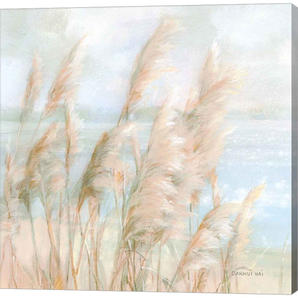 Seaside Pampas Grass Light Crop by Danhui Nai 24" x 24" Canvas Wall Art