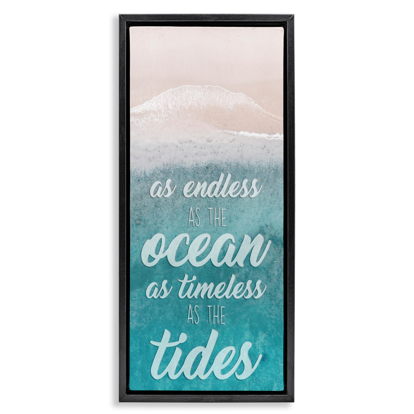 Stupell Industries Timeless As Tides Beach Phrase Framed Floater Canvas Wall Art