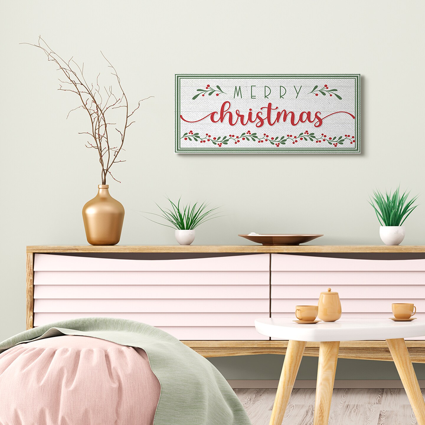 Stupell Industries Festive Christmas Phrase Canvas Wall Art