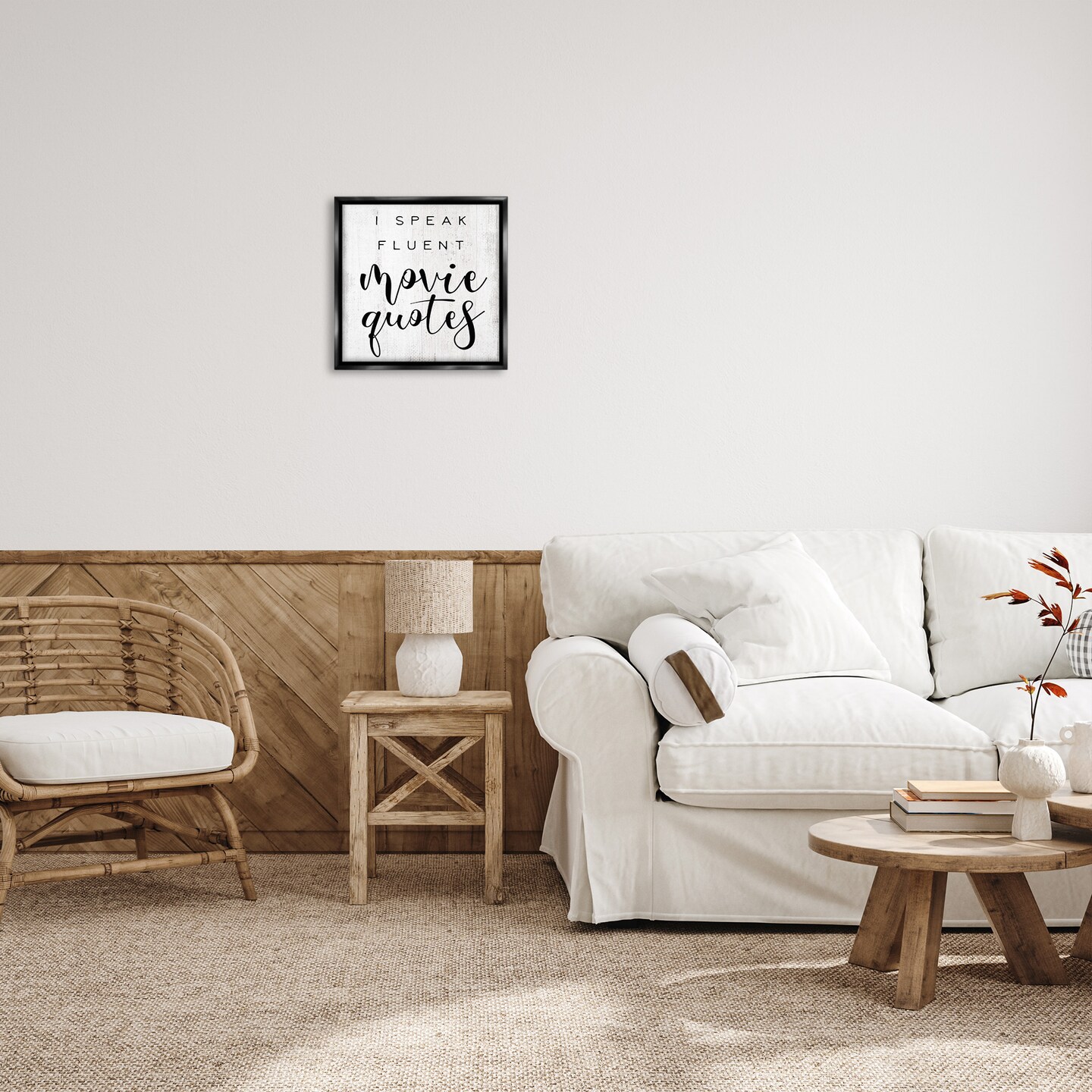 Stupell Industries Fluent Movie Quotes Phrase Framed Floater Canvas Wall Art