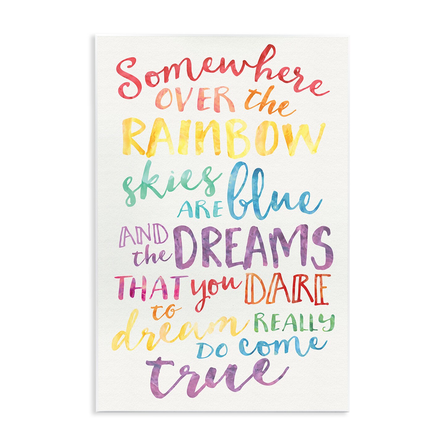Stupell Industries Rainbow Lyrics Watercolor Wall Plaque Art