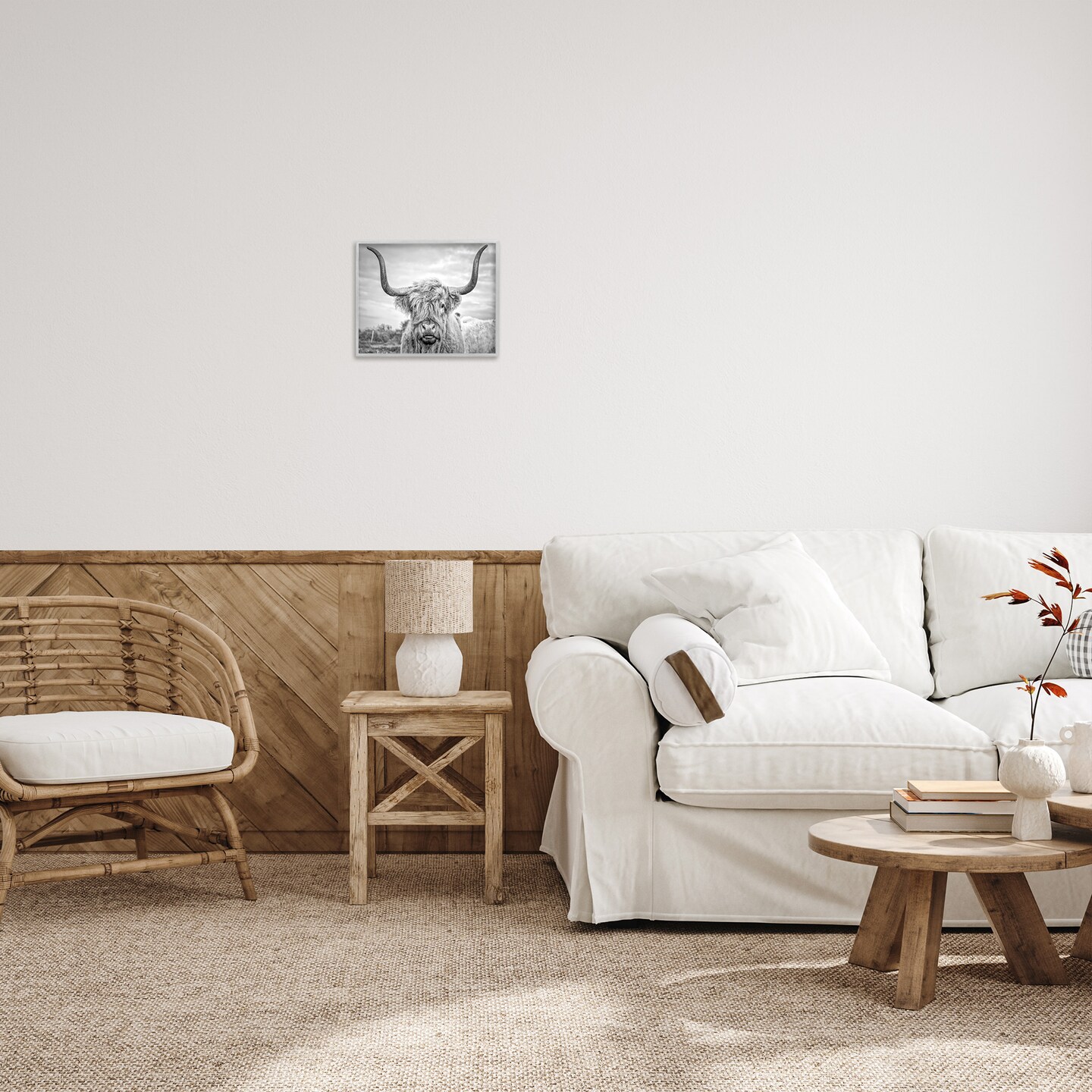 Stupell Industries Grey Highland Cow Photograph Framed Giclee Art