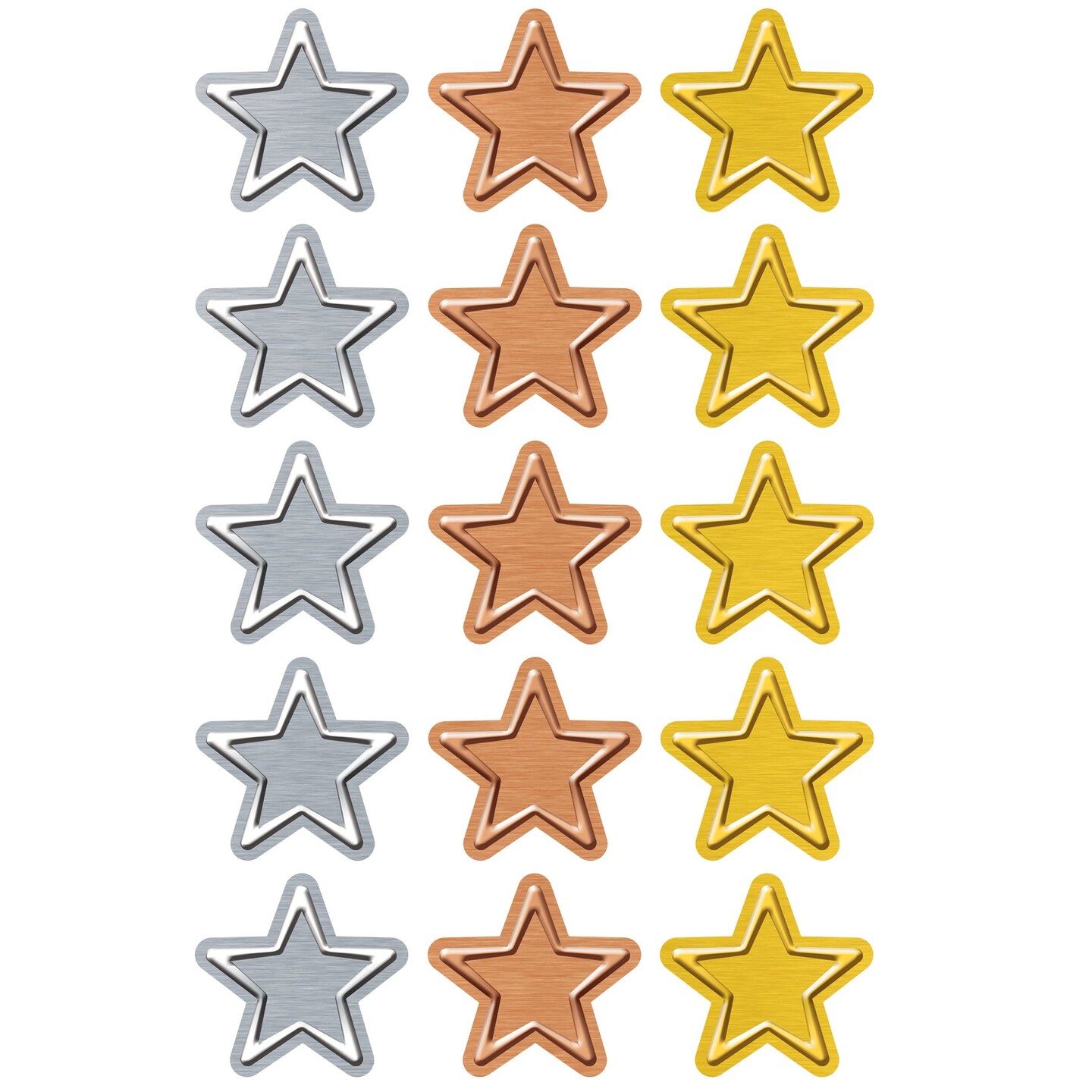 I &#x2665; Metal Stars superShapes Stickers - Large, 120 Count
