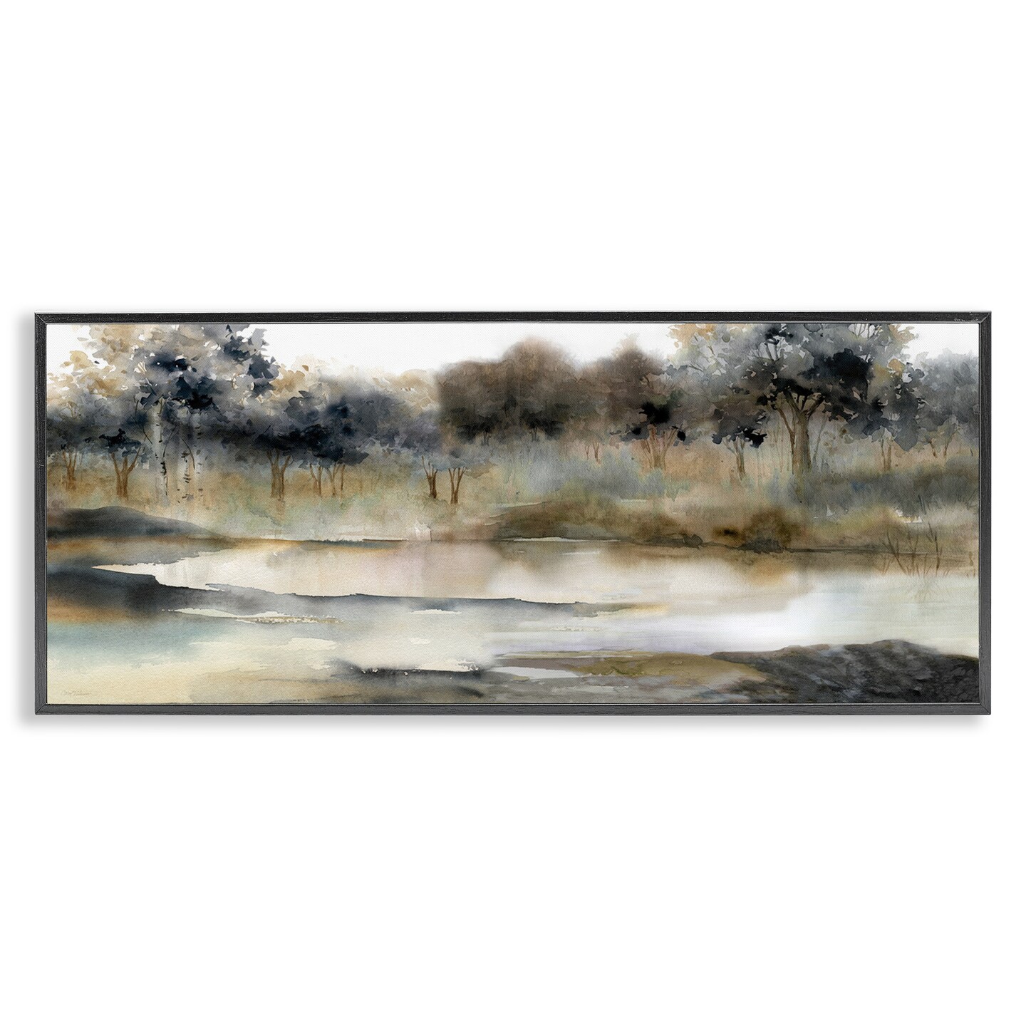 Stupell Industries Trees By Lakeside Landscape Framed Giclee Art