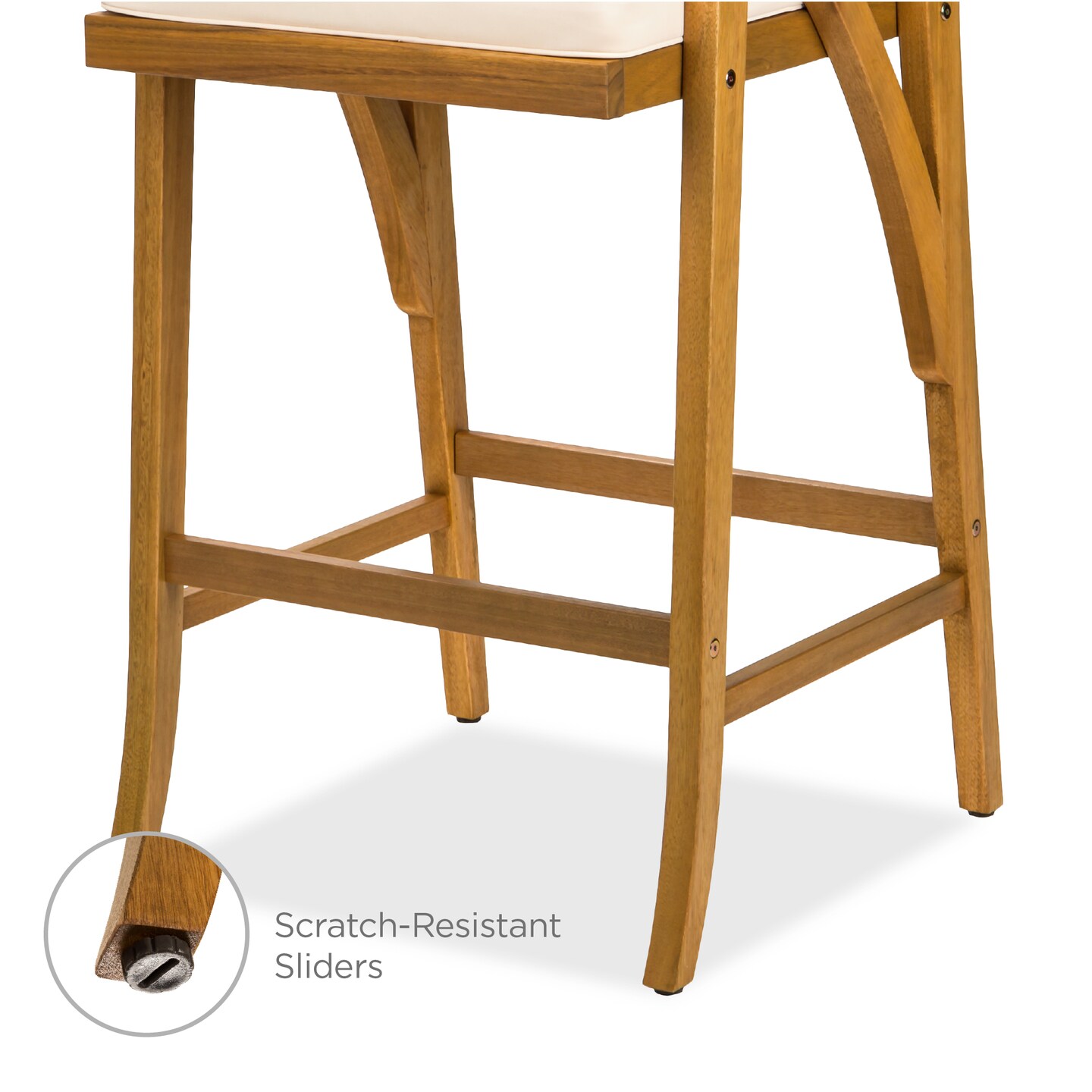 Best Choice Products Set of 2 Outdoor Acacia Wood Bar Stools Bar Chairs w/ Weather-Resistant Cushions