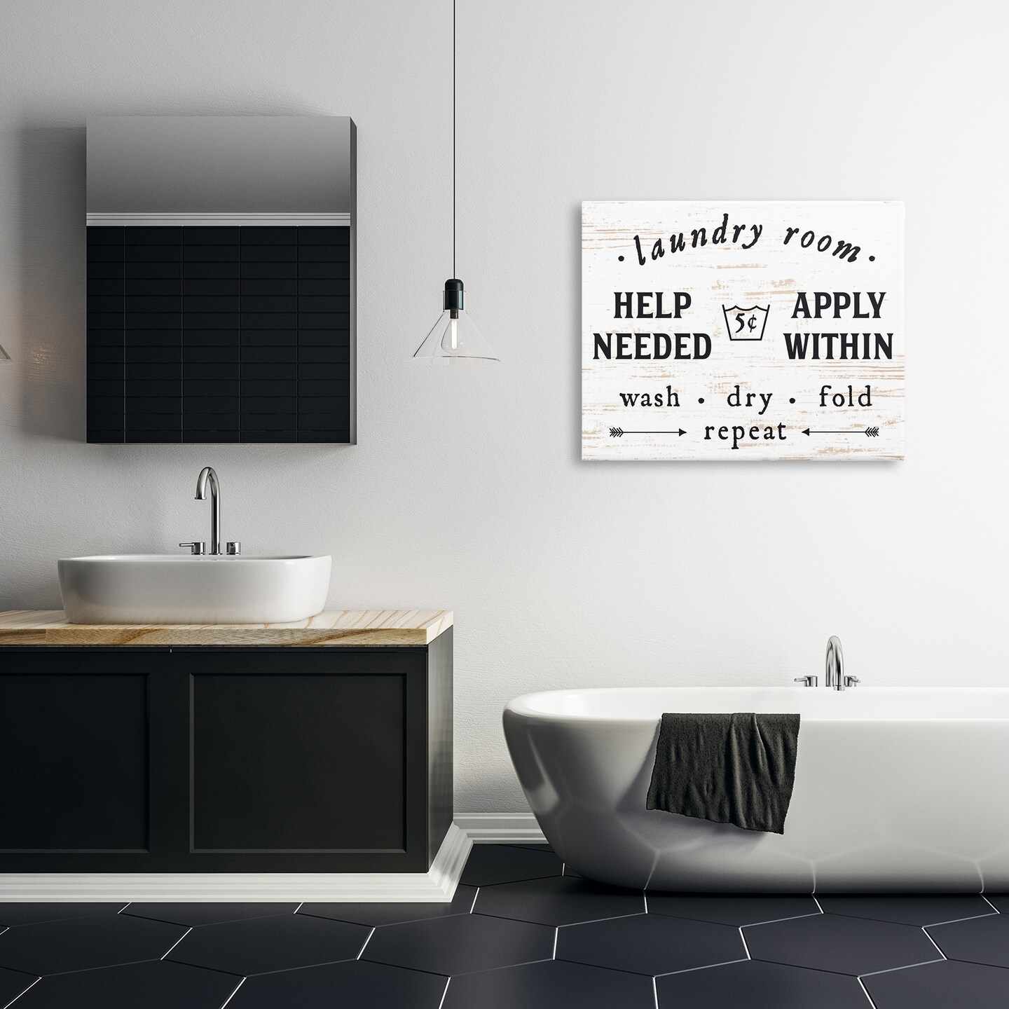 Stupell Industries Laundry Room Help Needed Canvas Wall Art
