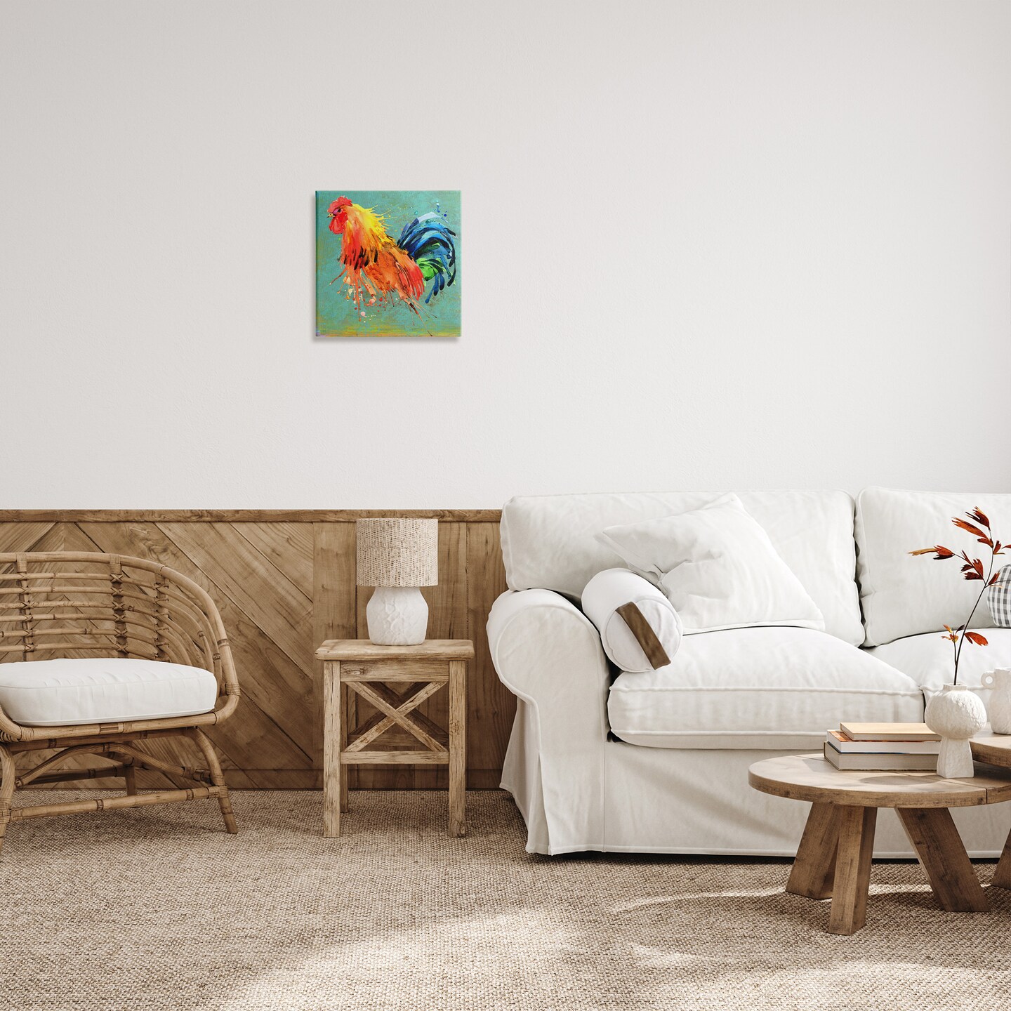 Stupell Industries Urban Abstract Rooster Splash Canvas Wall Art