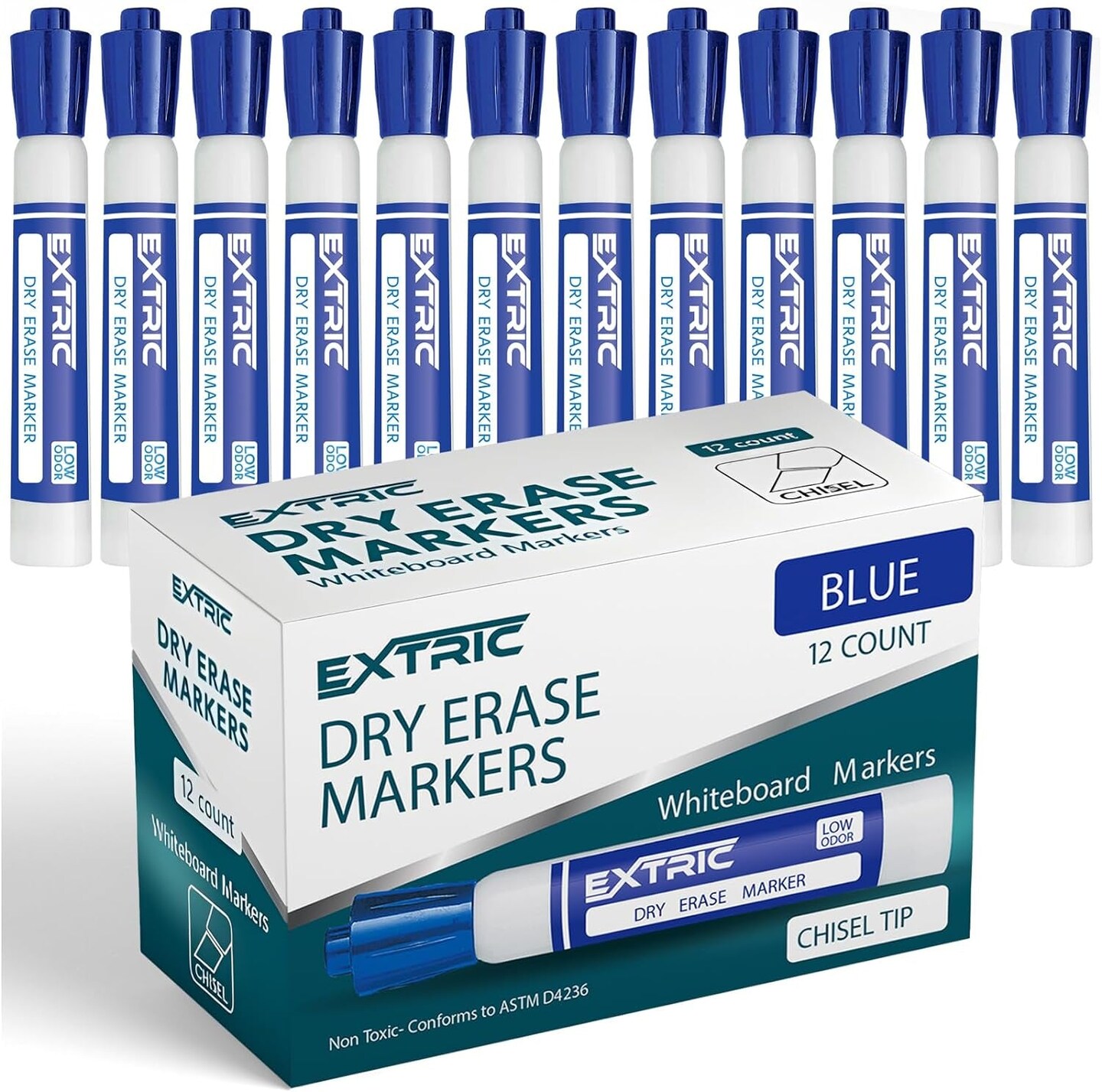 Dry Erase Markers, 12 Count Chisel Tip White Board Markers (Black