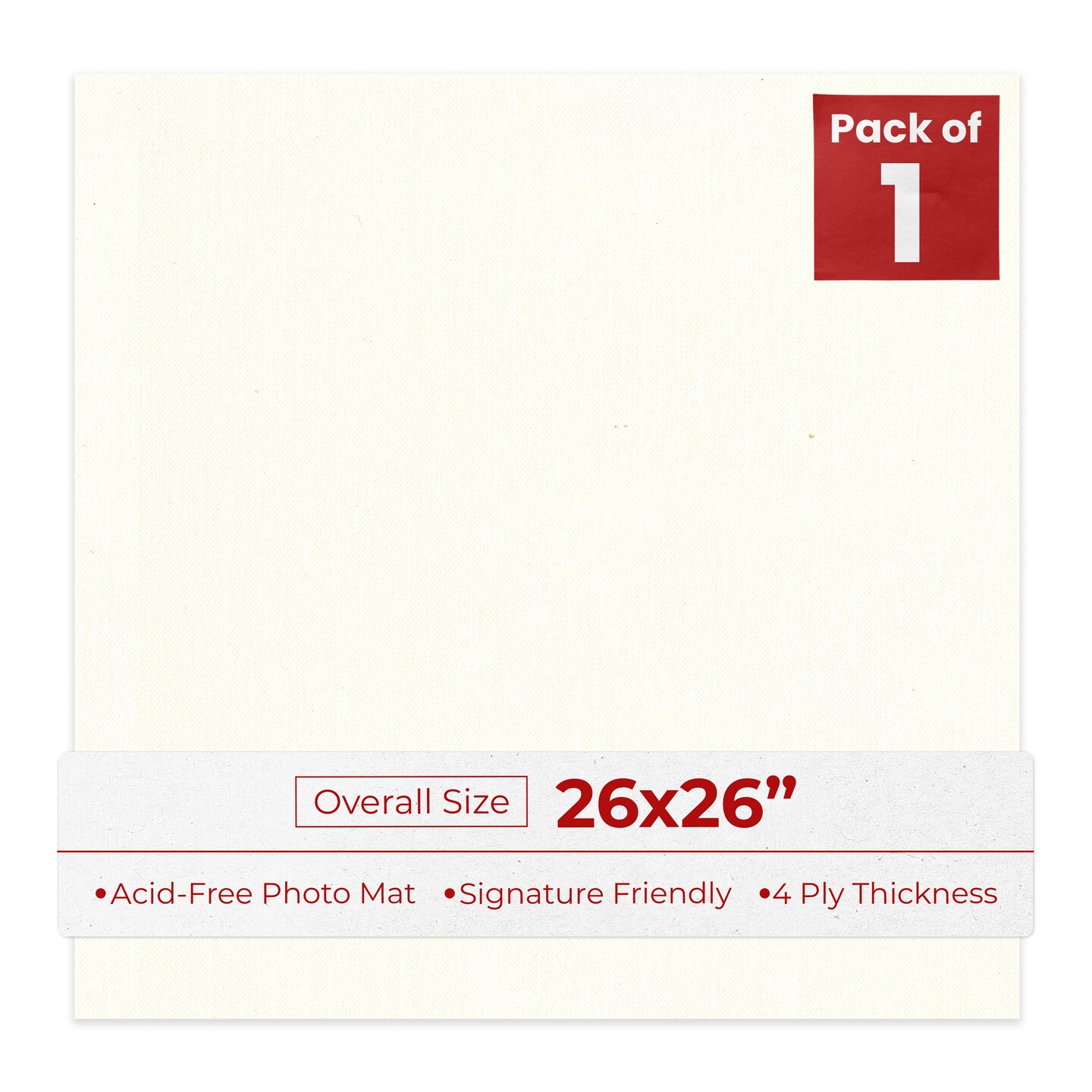 Beige Canvas 26x26 Uncut Mat Board - Blank Sheets, No Opening