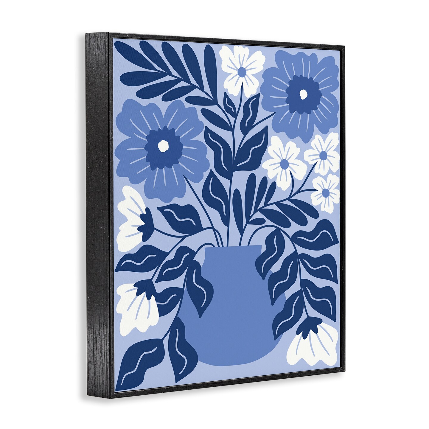 Stupell Industries Funky Blue Florals Framed Giclee Wall Art Design by Taylor Shannon Designs