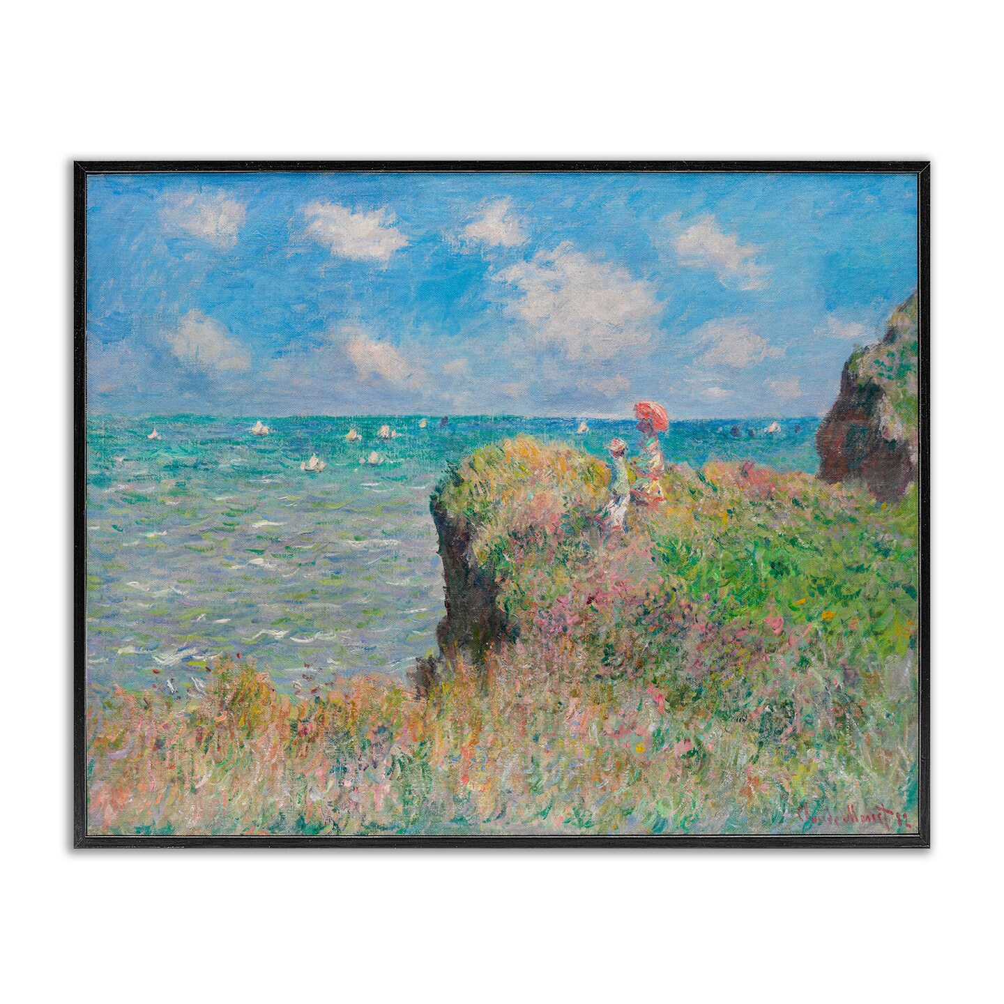 Stupell Industries Classic Monet Cliff Walk Framed Giclee Wall Art Design by one1000paintings