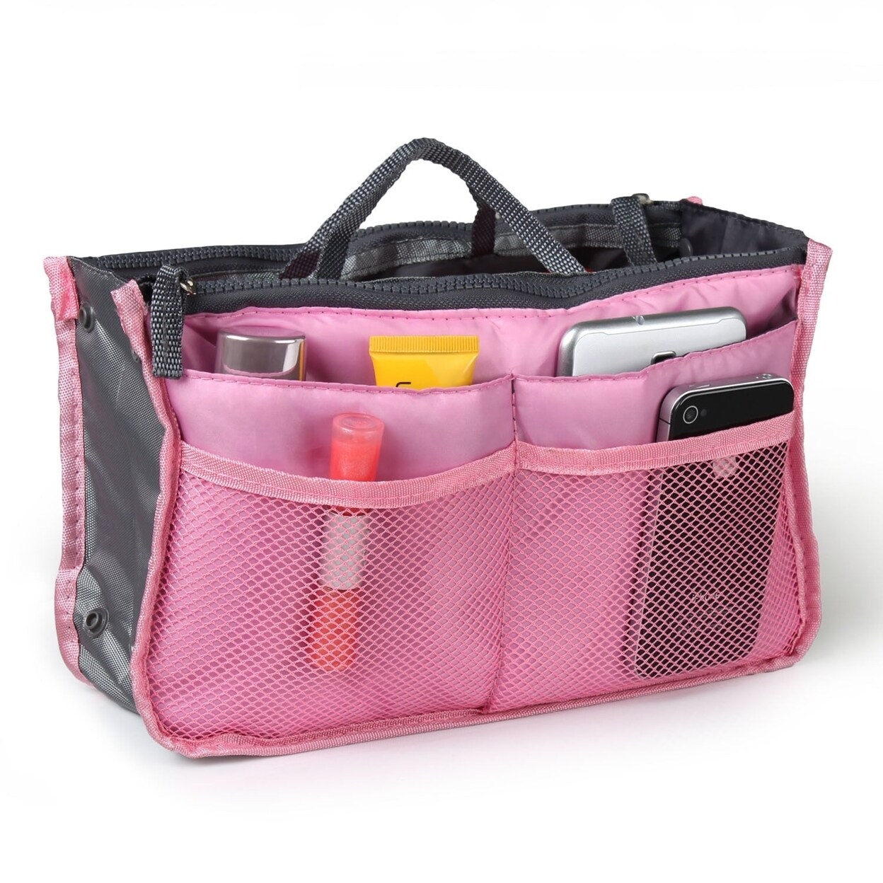Women Lady Travel Insert Handbag Organiser Makeup Bags Toiletry Purse Liner With Hand Strap