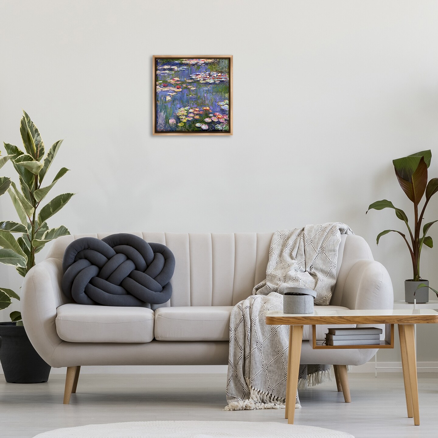 Stupell Industries Classical Monet Water Lilies Framed Floater Canvas Wall Art Design by one1000paintings