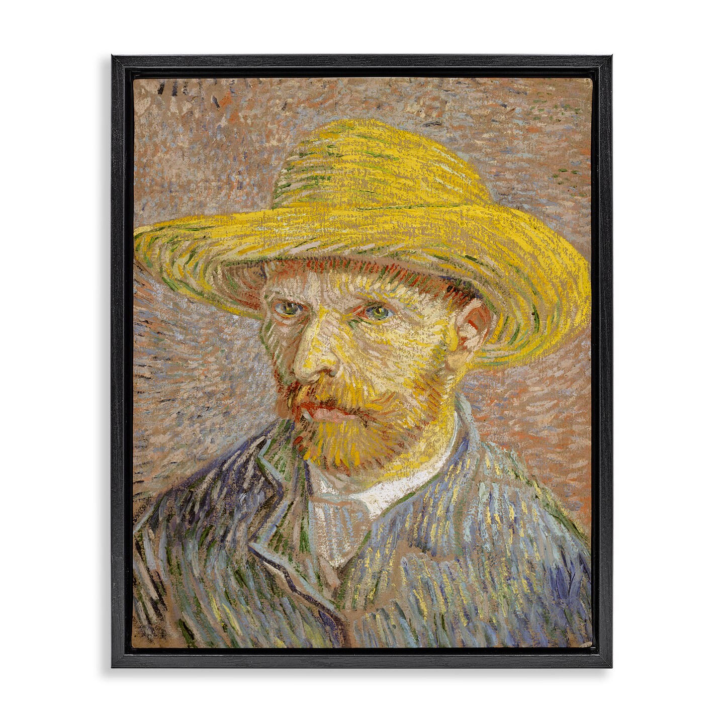 Stupell Industries Van Gogh Straw Hat Portrait Framed Floater Canvas Wall Art Design by one1000paintings