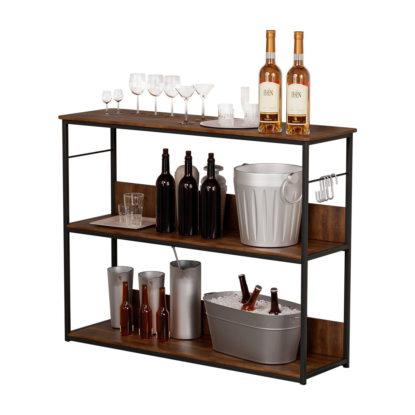 100Cm Kitchen Island Kitchen Storage Table With Metal Frame H-Shaped Structure Heavy Duty Household Organizer Kitchen