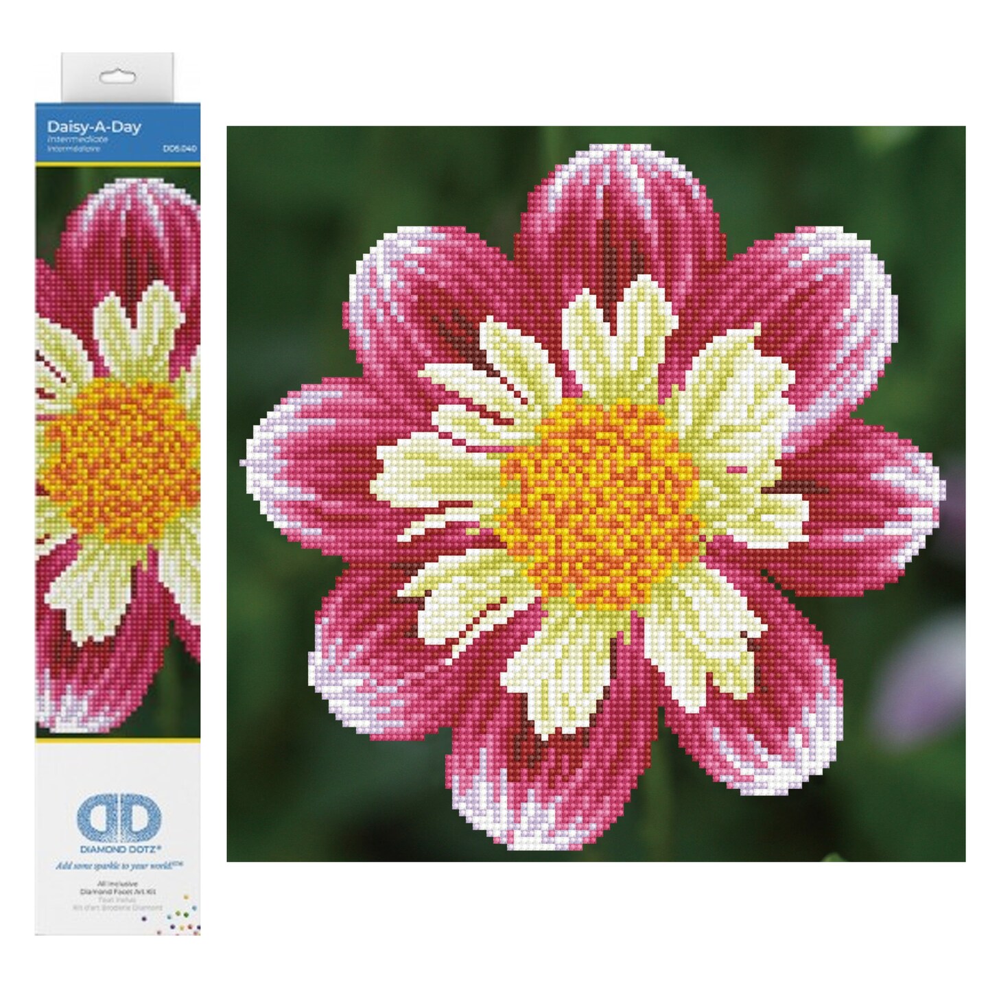 Diamond Dotz Daisy-A-Day Flower Diamond Painting Kits for Adults - Diamond Art Kits a Relaxing Creative Craft Kit with Dotz Gems 12x12