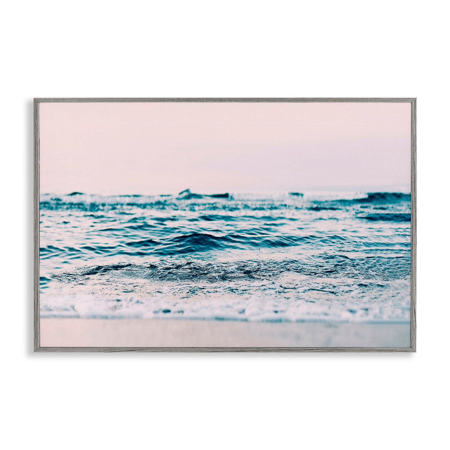 Stupell Industries Ocean Wave Blush Framed Giclee Wall Art Design by Sisi and Seb