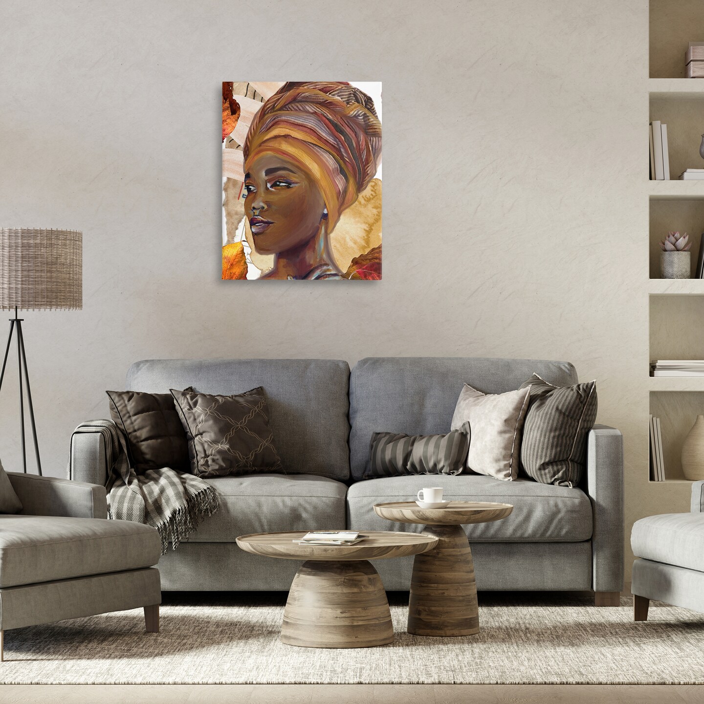 Stupell Industries Natural Tone Woman Portrait Canvas Wall Art Design by Jesse Keith