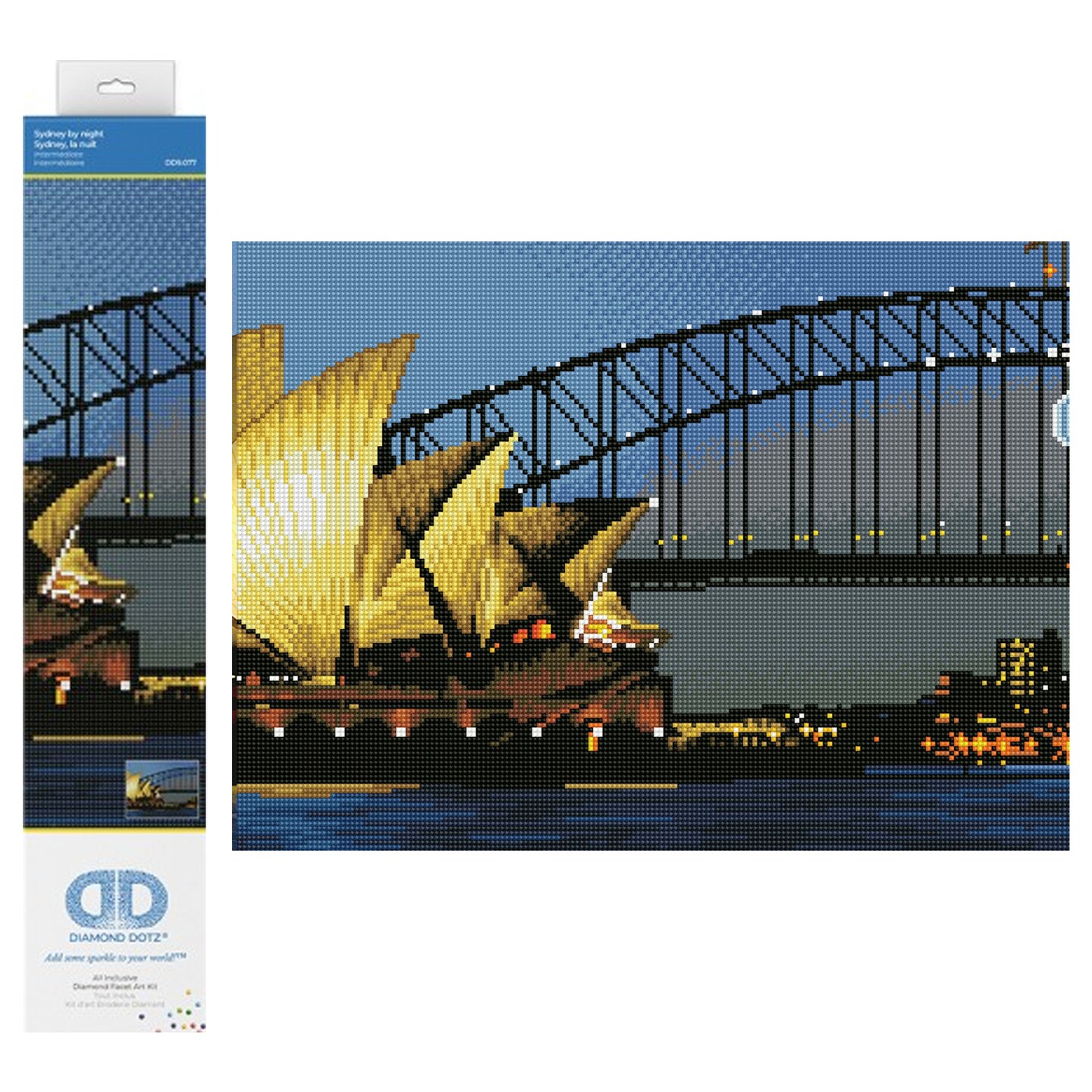 Diamond Dotz Sydney by Night Scenery  Diamond Painting Kits for Adults - Diamond Art Kits a Relaxing Creative Craft Kit with Dotz Gems 20&#x22;x16&#x22;