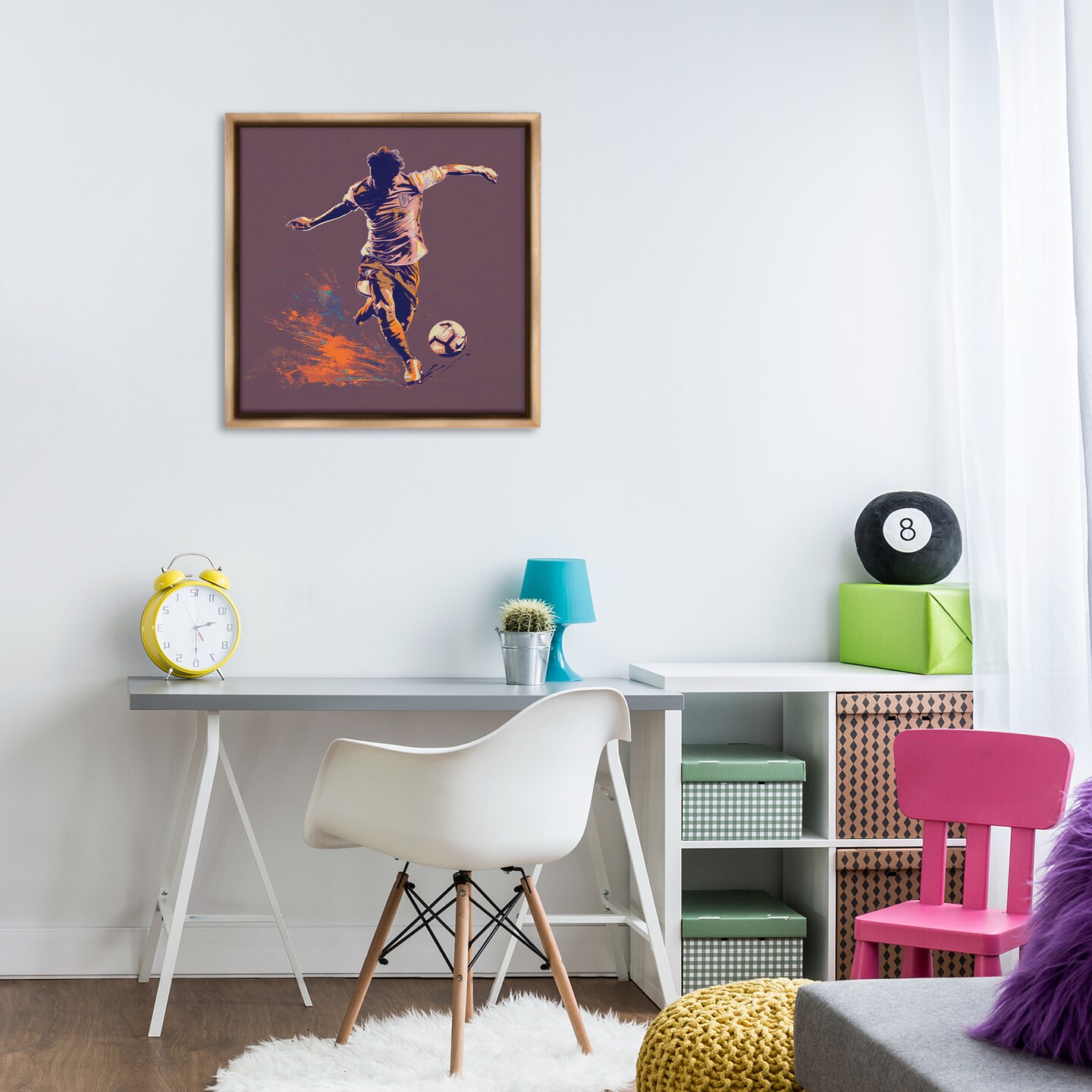 Stupell Industries Winning Goal Abstract Athlete Framed Floater Canvas Wall Art Design by Lazar Studio