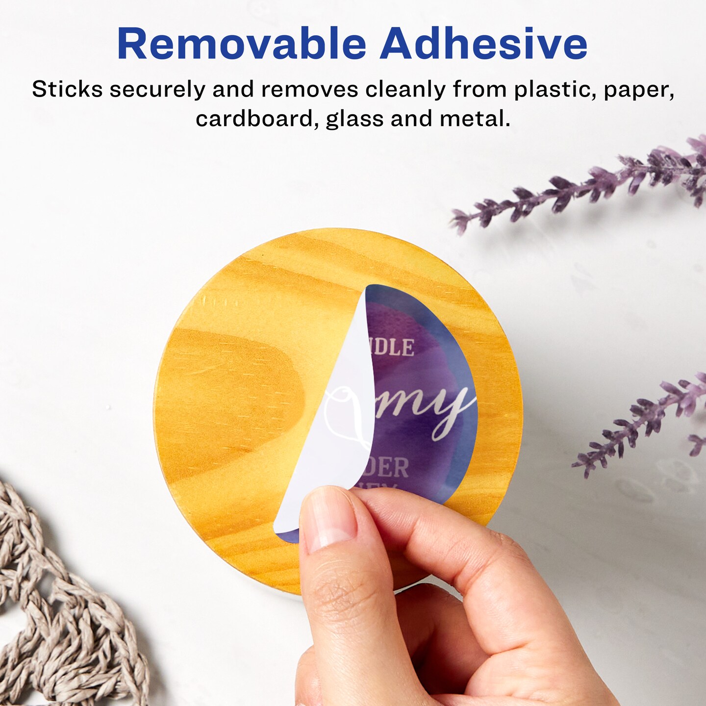 Avery Matte White Removable Round Labels with Sure Feed Technology, Print-to-the-Edge, 2.75&#x22; diameter