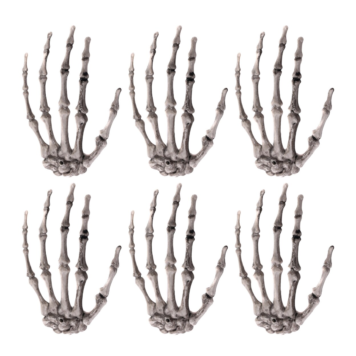 6/12/24Pcs Halloween Skeleton Hand Life Size Realistic Scary Reusable Plastic Severed Hand Haunted House Zombie Party