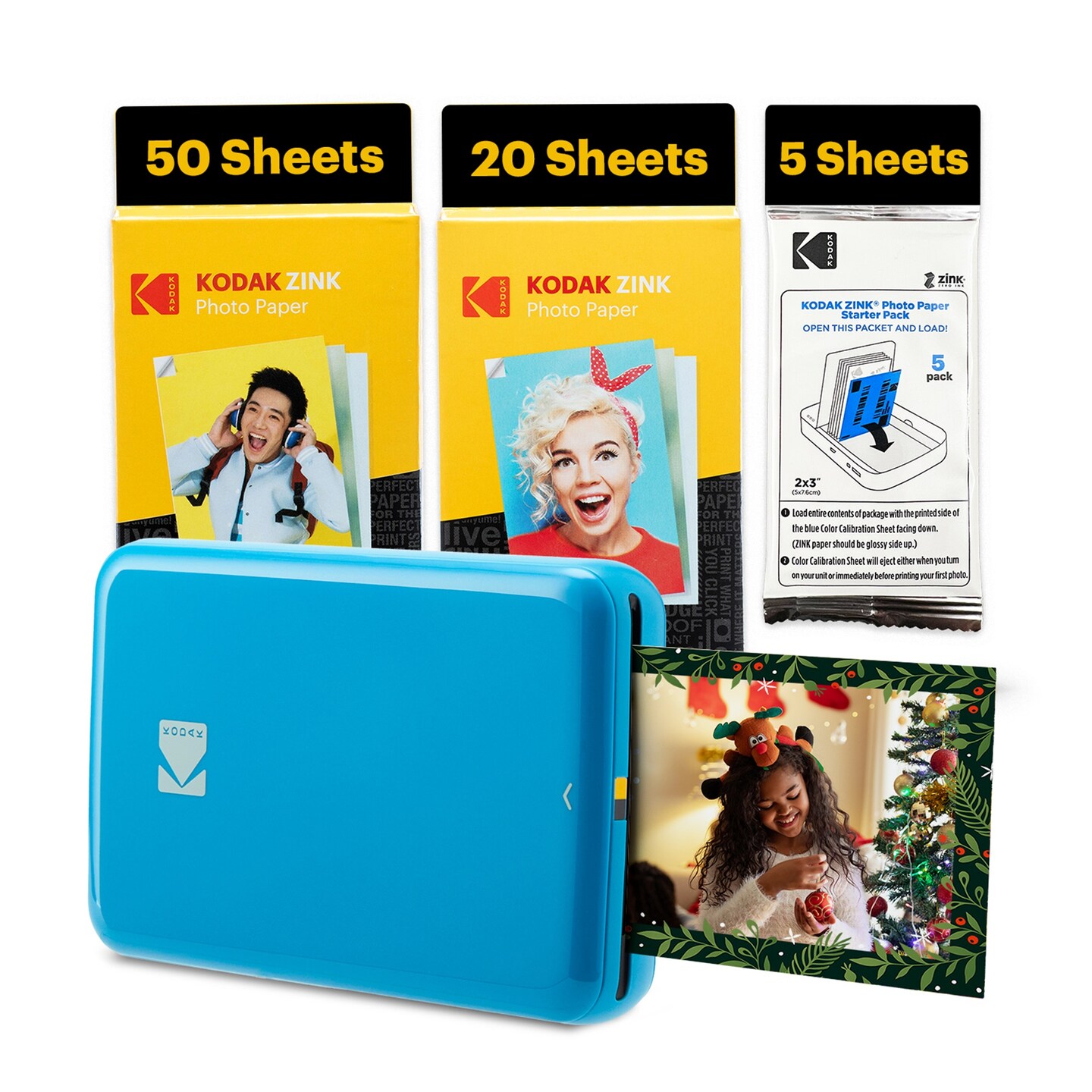 Kodak Step Mobile Instant Photo Printer 2x3&#x22; &#x26; Zink Photo Paper (75 Sheets) Bundle