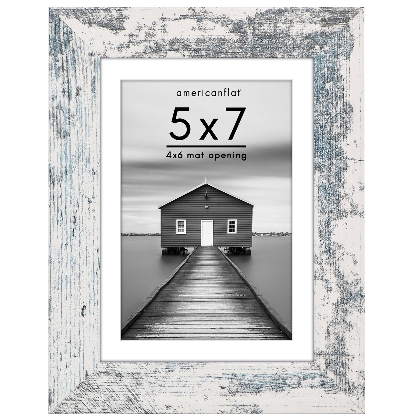 Americanflat Picture Frame with Wide Molding with Mat - Modern Wide Picture Frame - Plexiglass Cover - Hanging Hardware - Includes Easel
