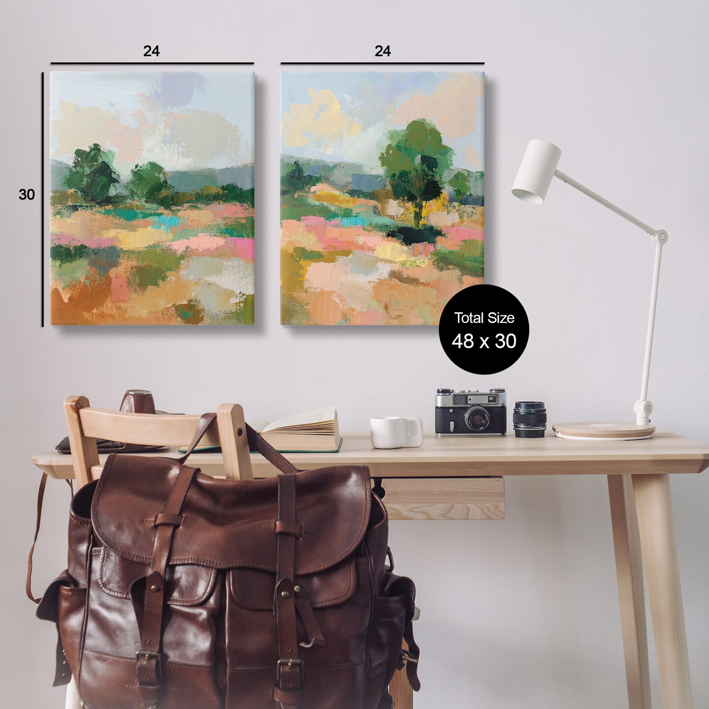Stupell Industries Spring Field Abstract Landscape 2 pc Canvas Wall Art Set Design by Silvia Vassileva