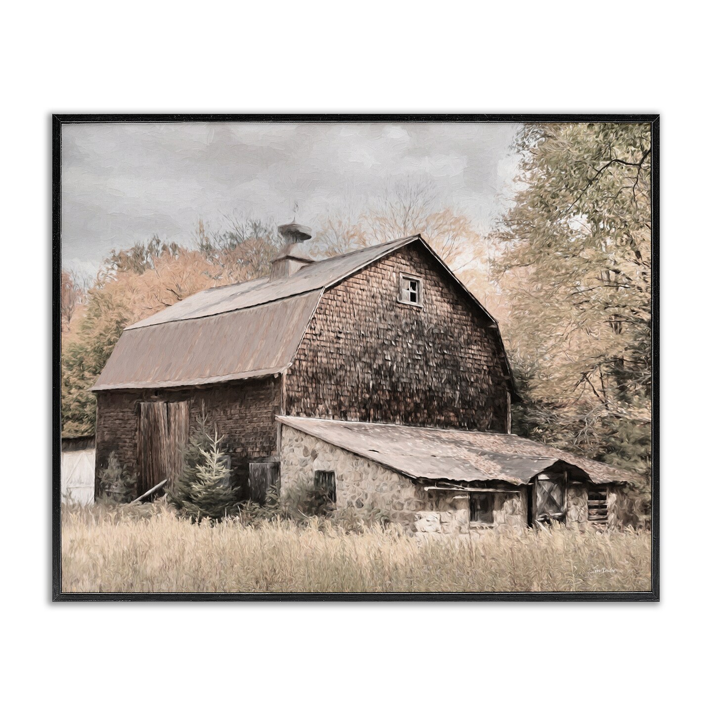 Stupell Industries Beige Rustic Barn Framed Giclee Wall Art Design by Lori Deiter
