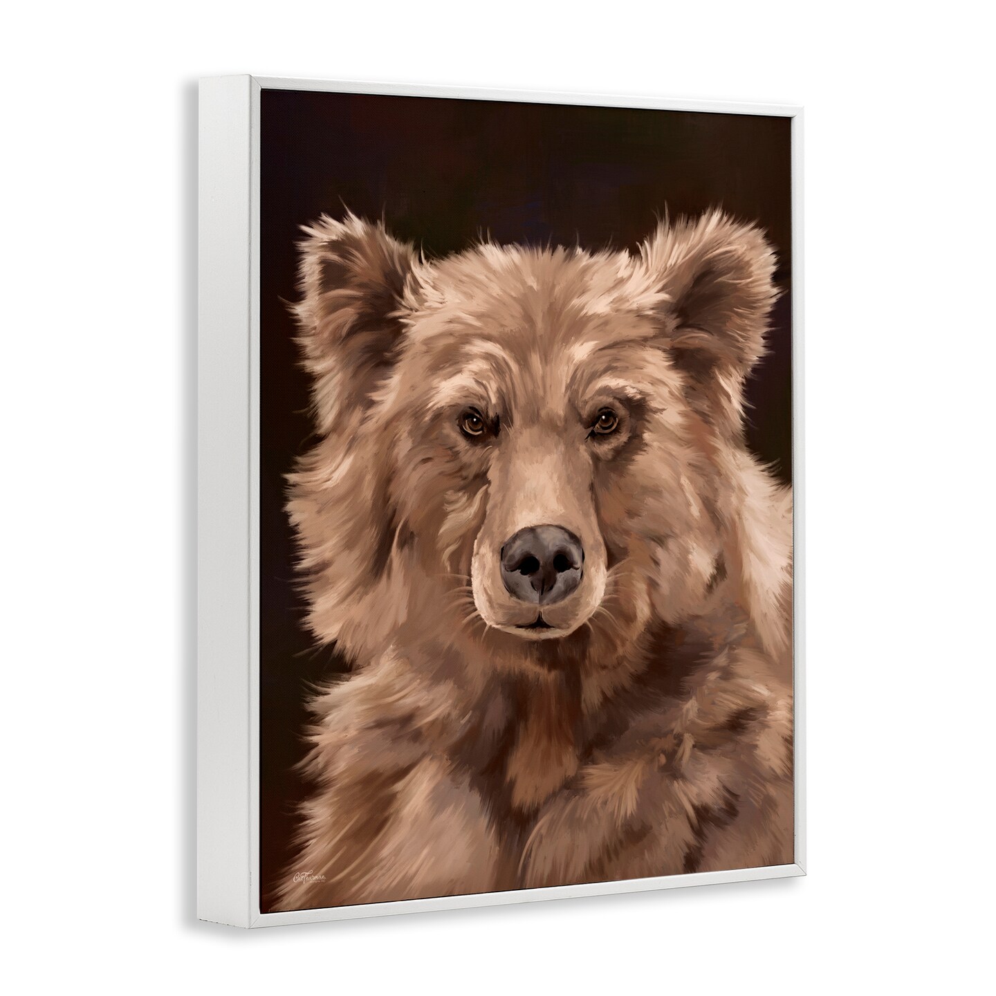 Stupell Industries Fluffy Bear Cub Framed Giclee Wall Art Design by Cat Thurman Designs