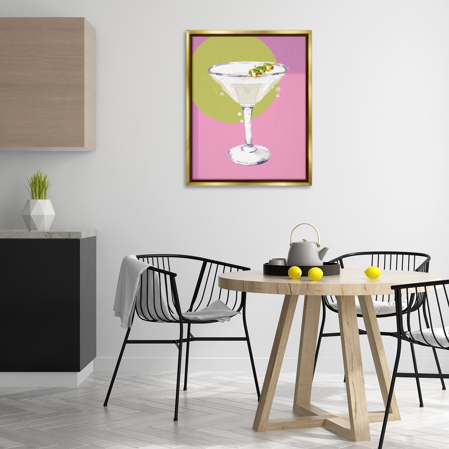 Stupell Industries Olive Martini Cocktail Framed Floater Canvas Wall Art Design by Susan Jill